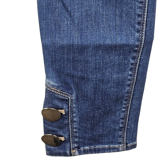 White House Black Market Jeans The Skinny Ankle Embellished Mid Rise Blue Size 6 - Picture 7 of 11